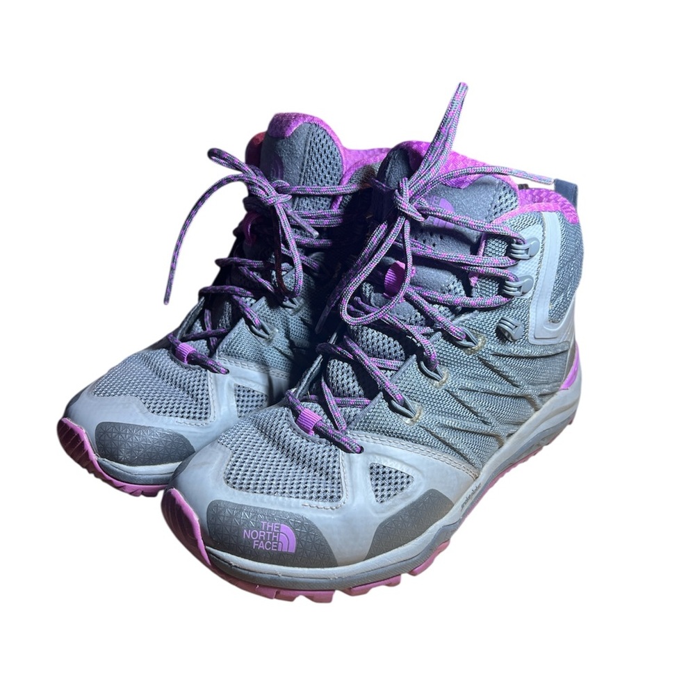 The North Face Women's Gray and Pink Athletic Shoes Hiking Boot size 7
